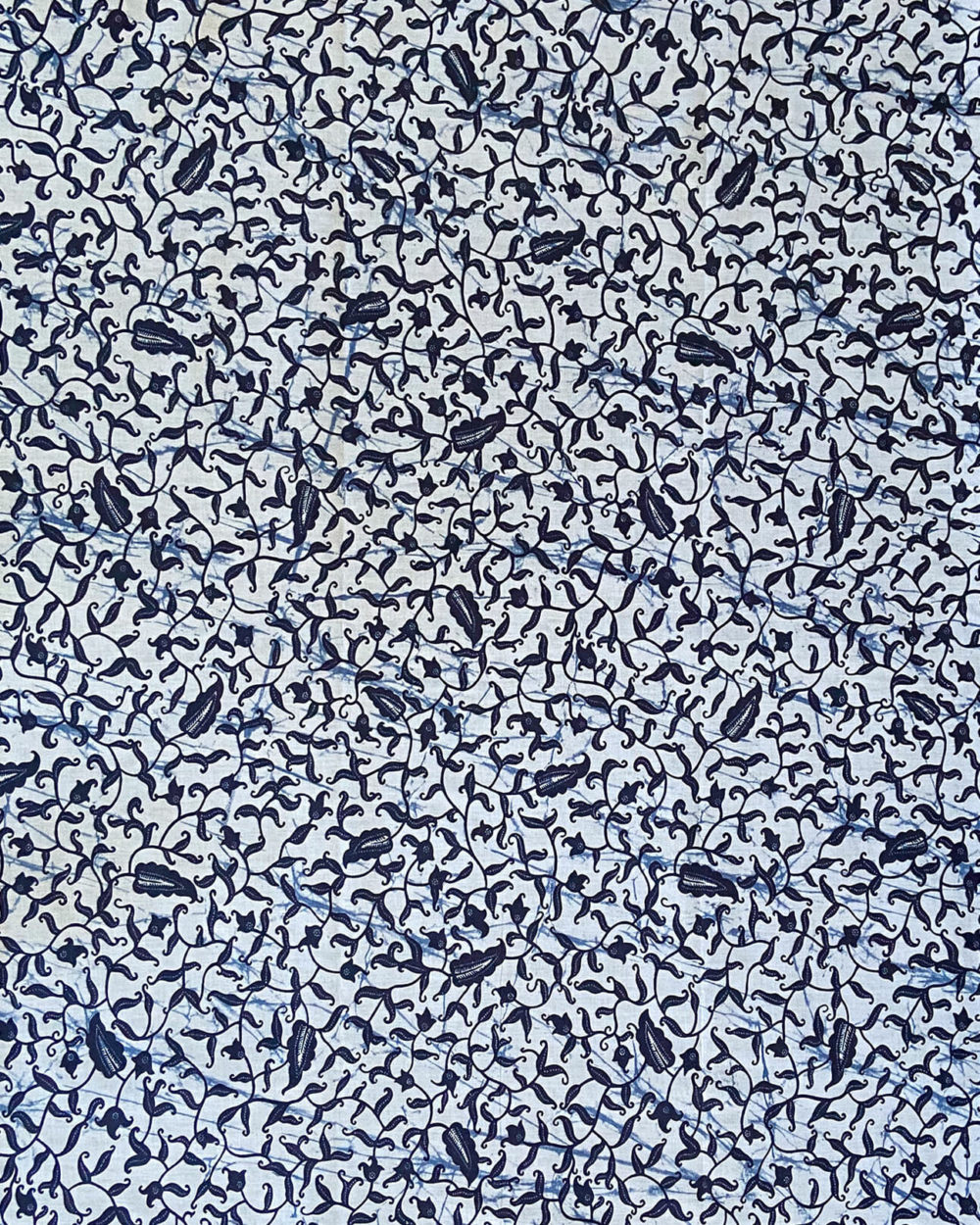 Tissu au yard Floral / Bleu