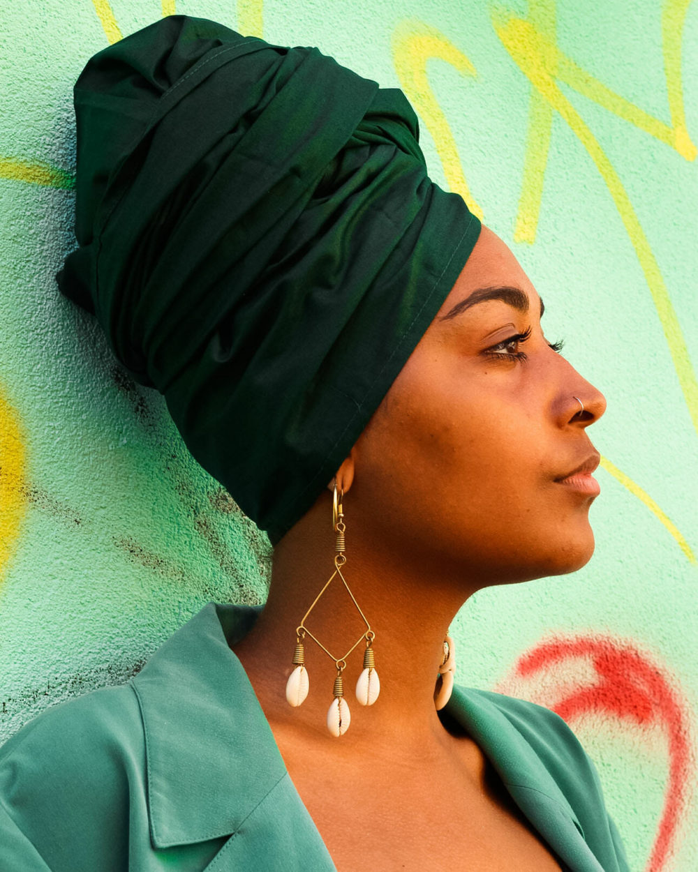 Foulard-Turban Vibrate Higher vert-SOLD OUT – Image 2