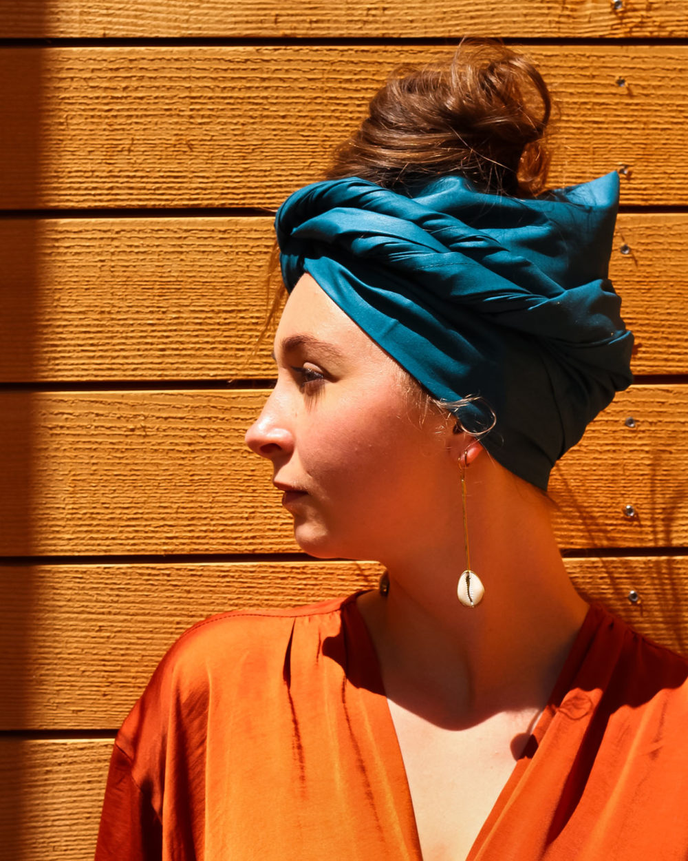 Foulard-Turban Vibrate Higher Bleu Pétrole