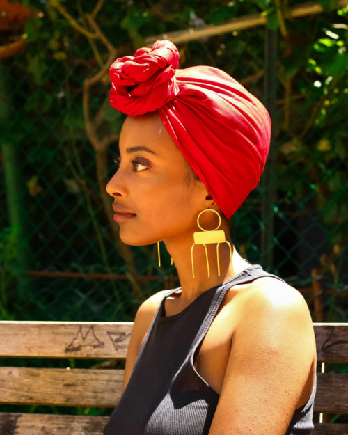Foulard-Turban Vibrate Higher rouge