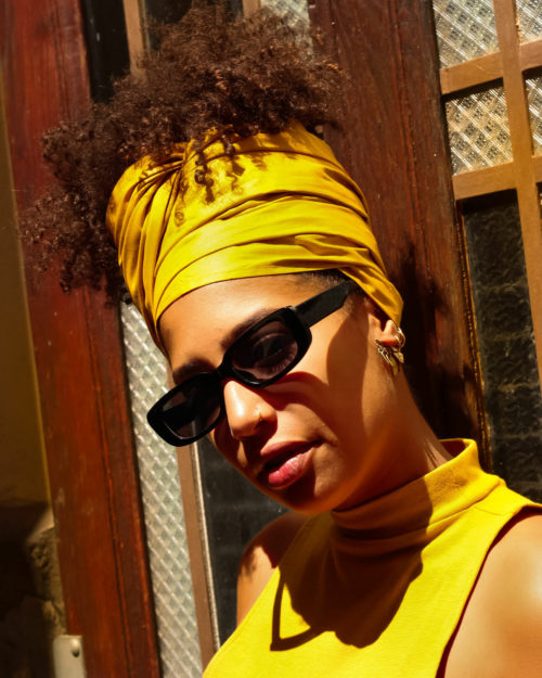 Foulard-Turban Vibrate Higher jaune-SOLD OUT