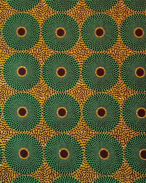 Tissu au yard Disque / vert moutarde