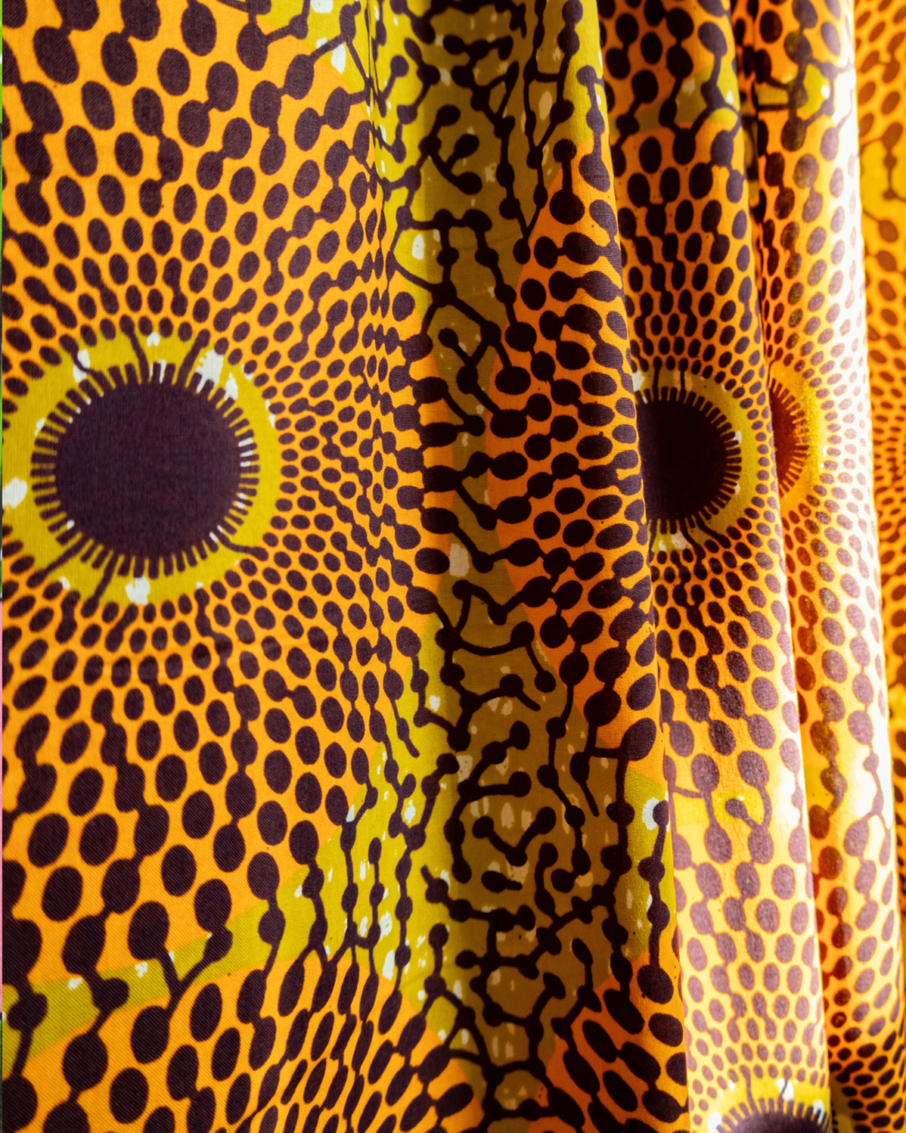 Tissu au yard Disque / curry orange