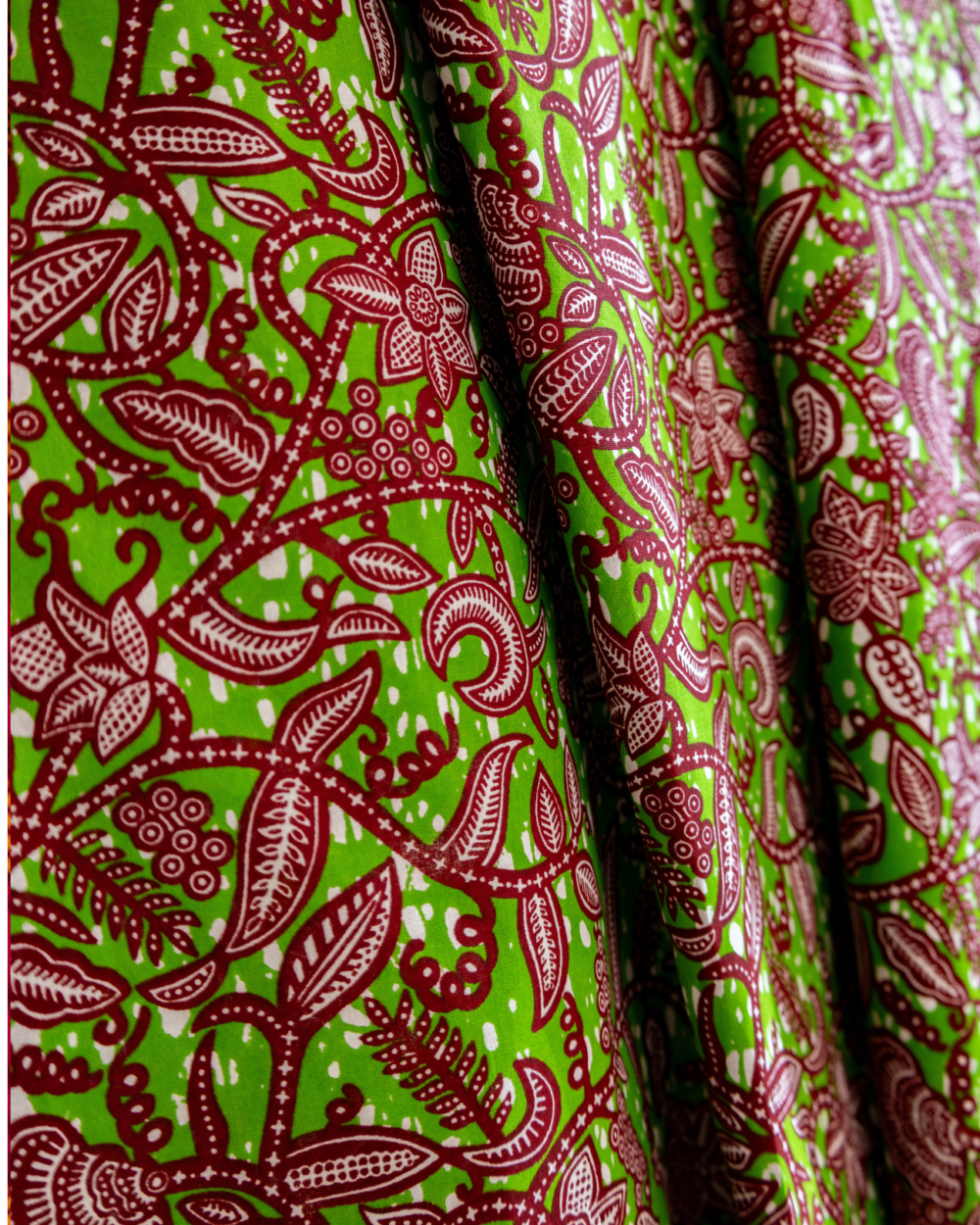 Tissu au yard Flower Garden vert