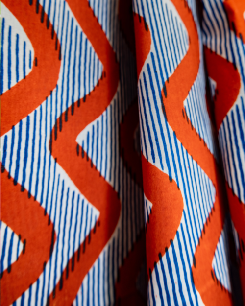 Tissu au yard Logo Ligi / rouge bleu
